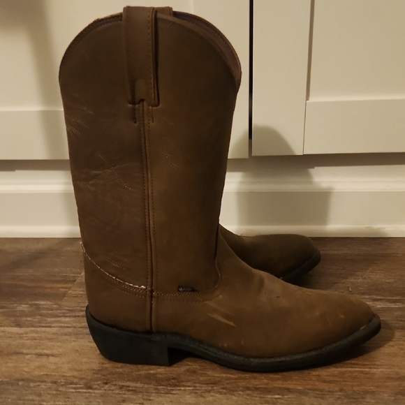 Justin Boots Size 12 Men Brown Leather JB1100 NWOT - Picture 4 of 9